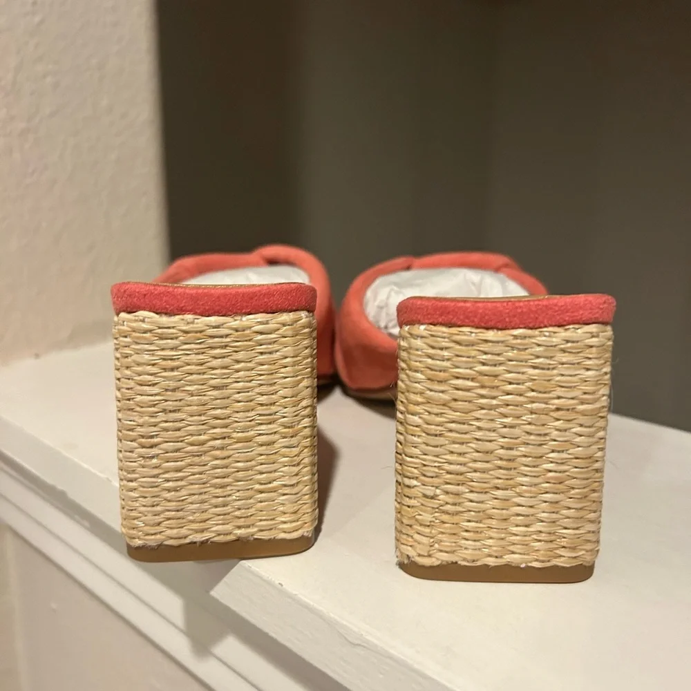 Lisa Vicky IMPRESS Platform Slide Sandals Women's 7 M Sunkissed Suede Block Heel - Picture 6 of 11